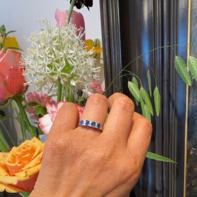 Diamond Sapphire 14k Row Ring 17515-9263 Image2