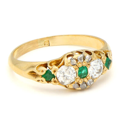 Diamond Emerald 18k Cluster Ring 17520-9223 Image2