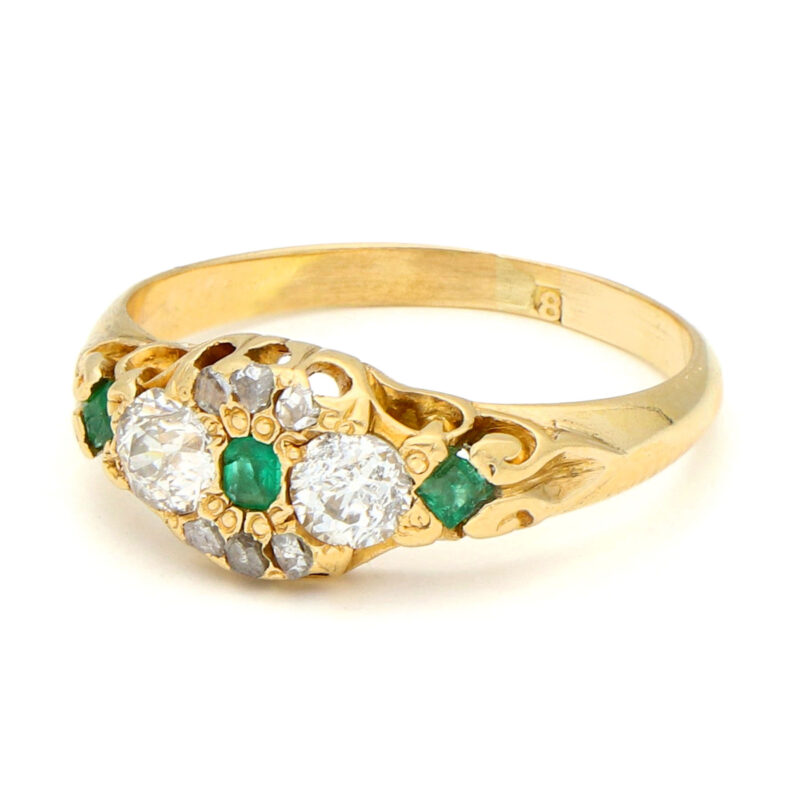 Diamond Emerald 18k Cluster Ring 17520-9223 Image3