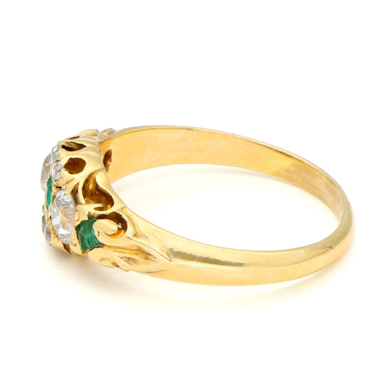 Diamond Emerald 18k Cluster Ring 17520-9223 Image4