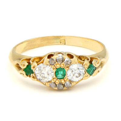 Diamond Emerald 18k Cluster Ring 17520-9223 Image1