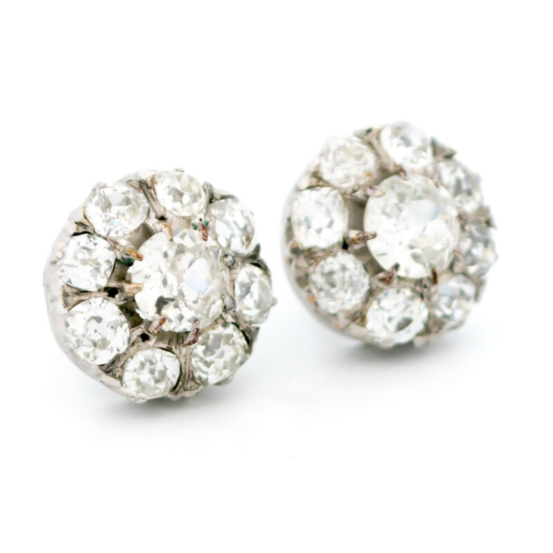 Diamond Old-Mine-Cut Diamond Old-Mine-Cut Diamond 14k Cluster Earrings 15922-8679 Image3