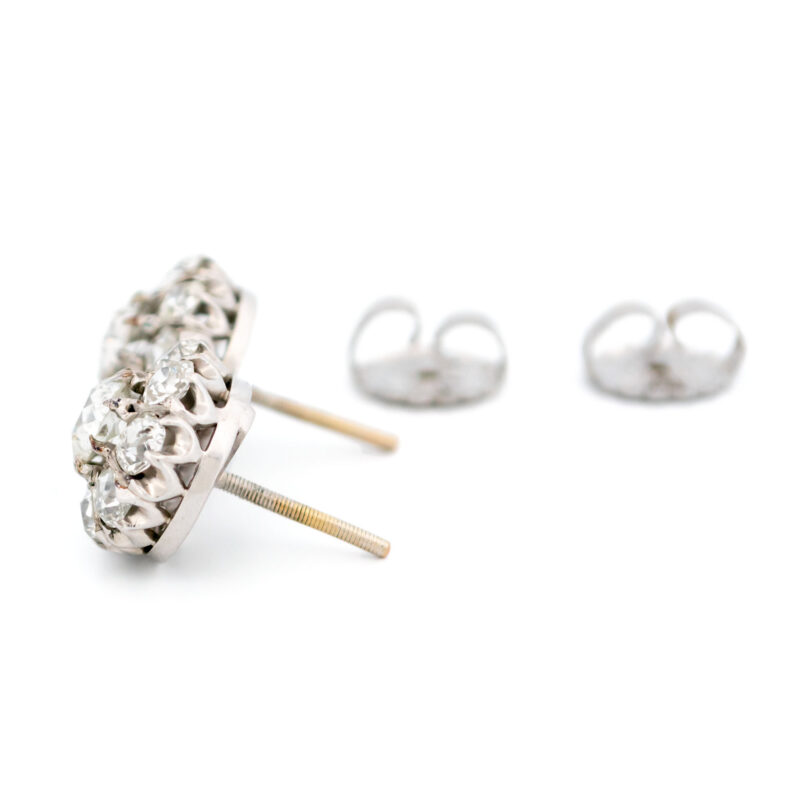 Diamond Old-Mine-Cut Diamond Old-Mine-Cut Diamond 14k Cluster Earrings 15922-8679 Image5
