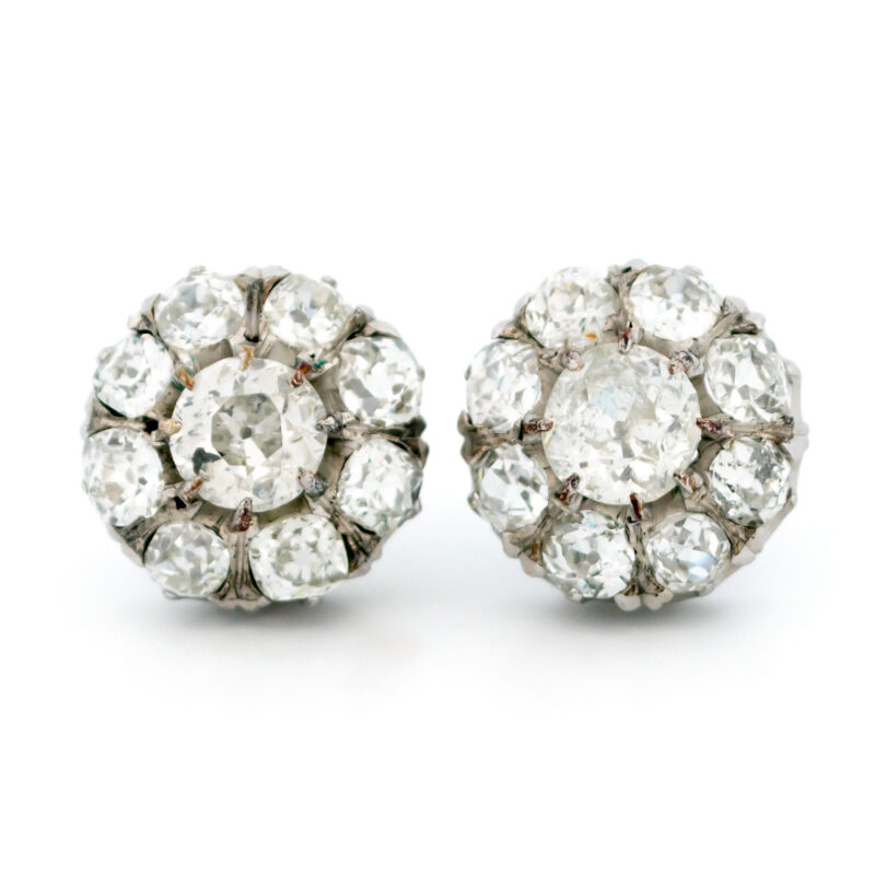 Diamond Old-Mine-Cut Diamond Old-Mine-Cut Diamond 14k Cluster Earrings 15922-8679 Image1