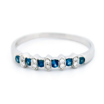 Diamond Sapphire 18k Row Ring 17772-9285 Image1