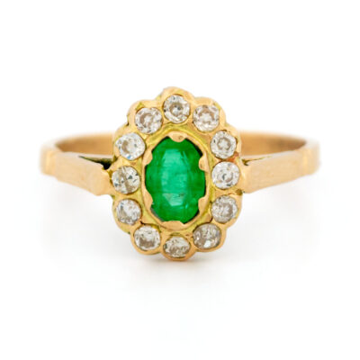 Diamond Emerald 14k Cluster Ring 17786-7125 Image1