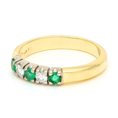 Diamond Emerald 14k Row Ring 17847-9302 Image2