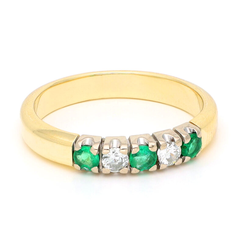 Diamond Emerald 14k Row Ring 17847-9302 Image3