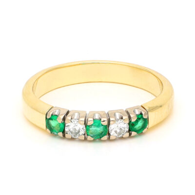 Diamond Emerald 14k Row Ring 17847-9302 Image1