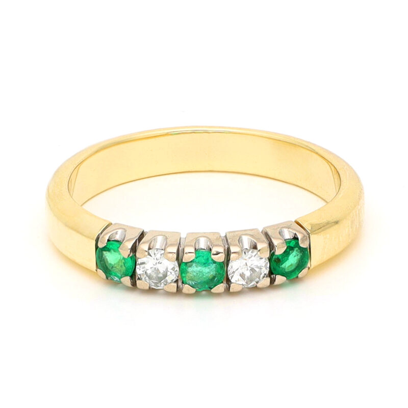 Diamond Emerald 14k Row Ring 17847-9302 Image1
