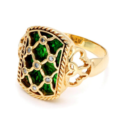 Diamond Enamel 14k Trellis Ring 17889-9324 Image2
