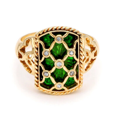 Diamond Enamel 14k Trellis Ring 17889-9324 Image1