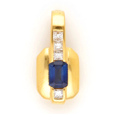 Diamond Sapphire 18k Pendant 17891-9326 Image1