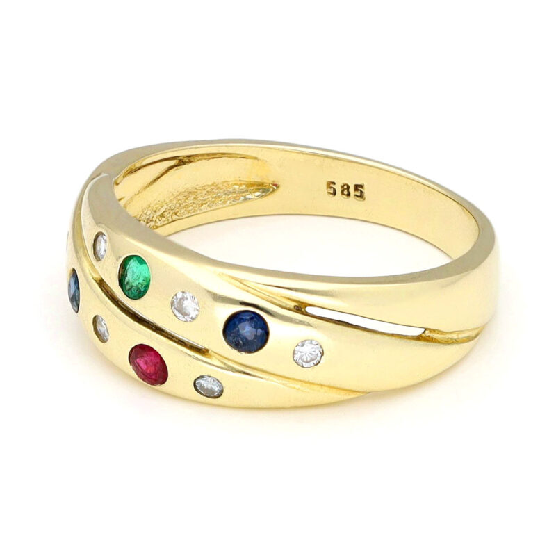 Diamond Emerald Ruby Sapphire 14k Swirl Ring 17886-9327 Image3