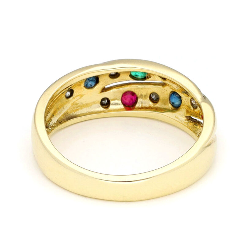 Diamond Emerald Ruby Sapphire 14k Swirl Ring 17886-9327 Image5