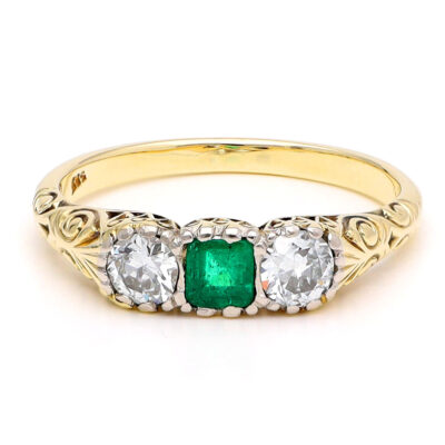 Diamond Emerald 14k Row Ring 17887-9322 Image1