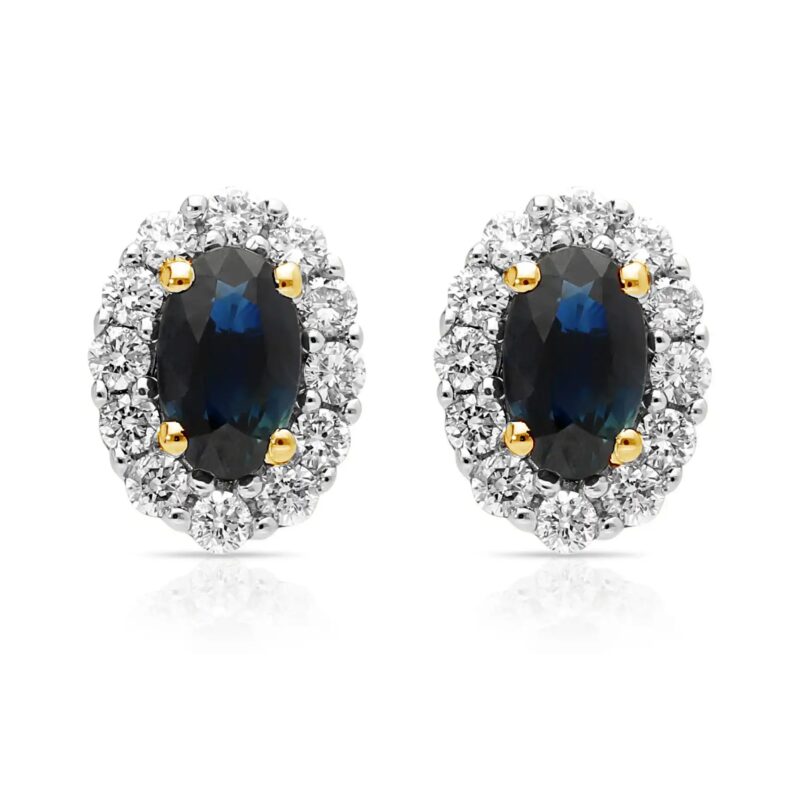 Diamond Sapphire 14k Entourage Earrings 17969-9366 Image1