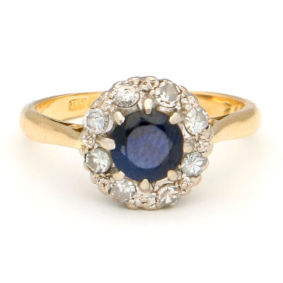Diamond Sapphire 18k Cluster Ring 18127-9467 Image1