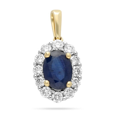 Diamond Sapphire 14k Cluster Pendant 18086-9443 Image1
