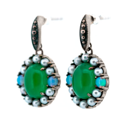 Agate Opal Pearl 925' Silver Pendant Earrings 18150-3298 Image1