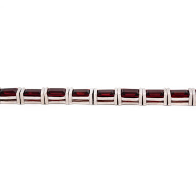 Garnet 925' Silver Tennis Bracelet 18252-3395 Image2