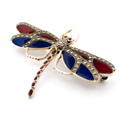 Enamel Marcasite (Pyrite) Ruby 925' Silver 