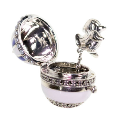 Enamel Marcasite (Pyrite) Pearl 925' Silver Champlevé Pendant 18271-3414 Image2