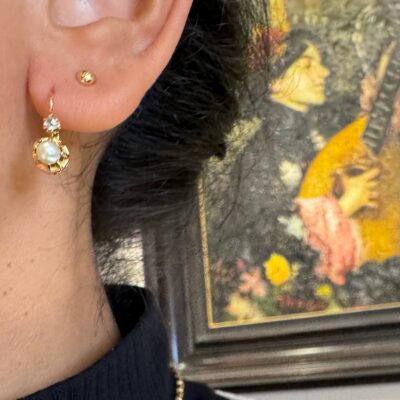 Diamond Pearl 18k Dormeuse Earrings 16930-9026 Image2