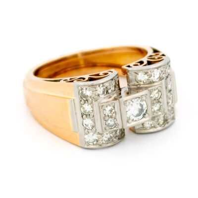 Diamond 18k Tank Ring 18541-9550 Image2