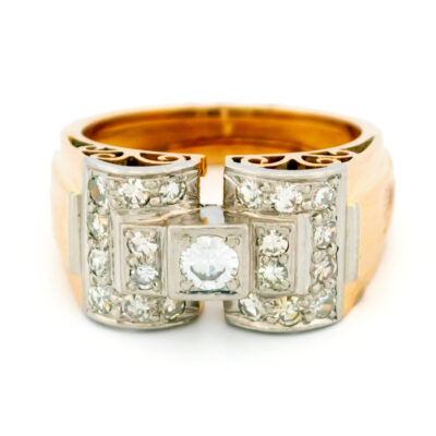 Diamond 18k Tank Ring 18541-9550 Image1