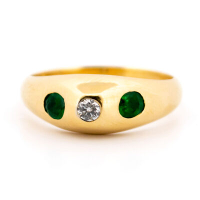Diamond Emerald 14k Gypsy Ring 18568-9566 Image2
