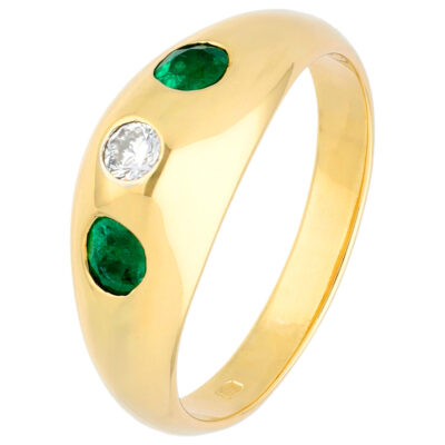 Diamond Emerald 14k Gypsy Ring 18568-9566 Image1