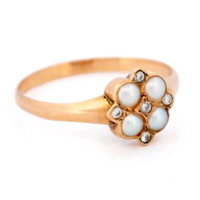 Diamond Pearl 14k Quatrefoil Ring 17362-9185 Image2