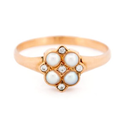 Diamond Pearl 14k Quatrefoil Ring 17362-9185 Image1