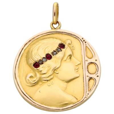Diamond Ruby 18k Cameo Pendant 18570-9568 Image1