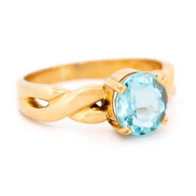 Aquamarine 18k Twist Ring 18575-5235 Image2