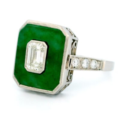 Diamond Jade Platinum Ring 18576-5236 Image2