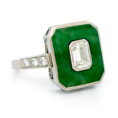 Diamond Jade Platinum Ring 18576-5236 Image1