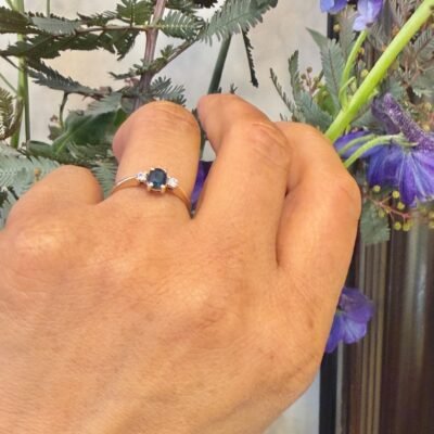 Diamond Sapphire 14k Trilogy Ring 18597-9586 Image2