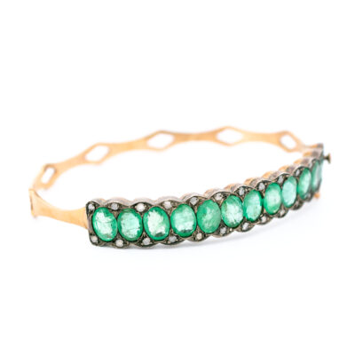 Diamond Emerald 9k Silver Bracelet 10344-6543 Image2