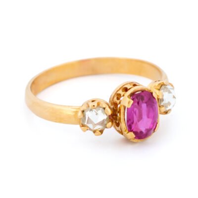 Diamond Ruby 18k Trilogy Ring 17994-5227 Image2