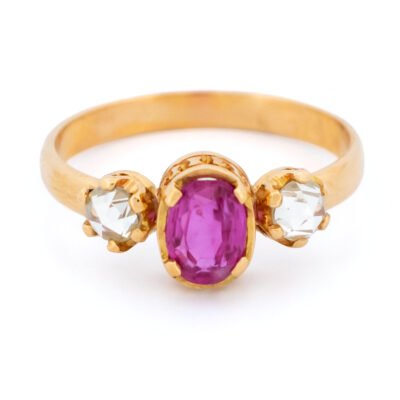 Diamond Ruby 18k Trilogy Ring 17994-5227 Image1