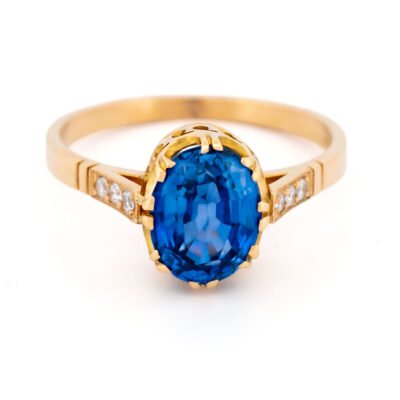 Diamond Sapphire 18k Solitaire Ring 17996-5229 Image1