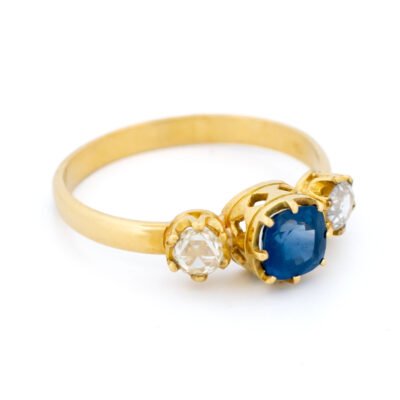 Diamond Sapphire 14k Trilogy Ring 18000-5233 Image2