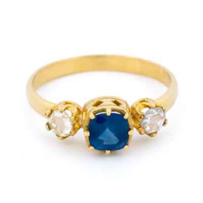 Diamond Sapphire 14k Trilogy Ring 18000-5233 Image1