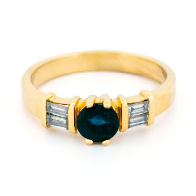 Diamond Sapphire 18k Trilogy Ring 18016-9392 Image1