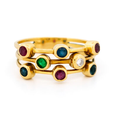 Diamond Emerald Ruby Sapphire 14k 