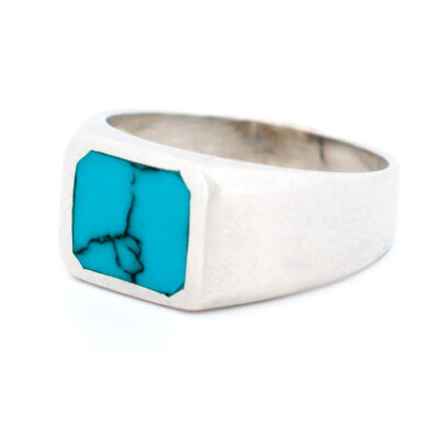 Turquoise Silver Signet Ring 15279-2050 Image2