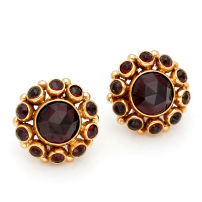Garnet 14k Cluster Earrings 18825-9651 Image1