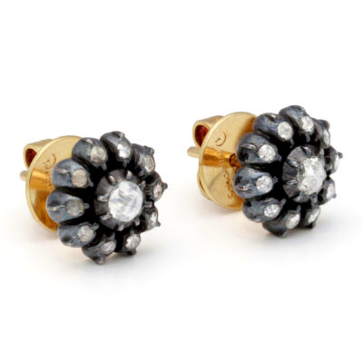 Diamond 14k 925' Silver Cluster Earrings 18978-9673 Image2